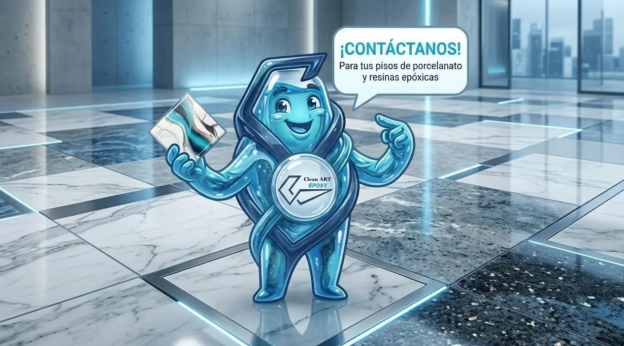 Piso de porcelanato 3D instalado por Clean Art Epoxy en Pachuca